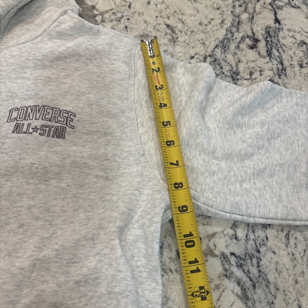 Converse Vintage Inspired Logo Fleece Mens Small Loose Fit Gray Hoodie NWT - Picture 9 of 16